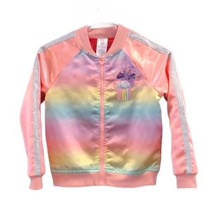 UNICORN themed Ombre’ Satin Jacket.